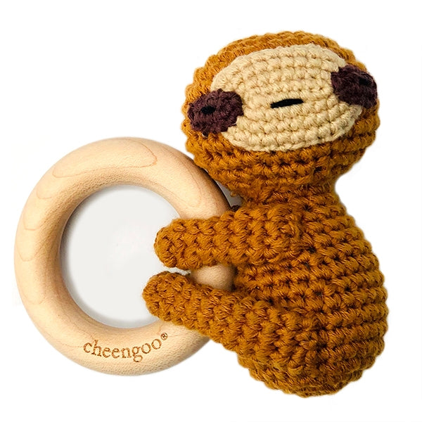 Crocheted Baby Rattle and Teether Ring