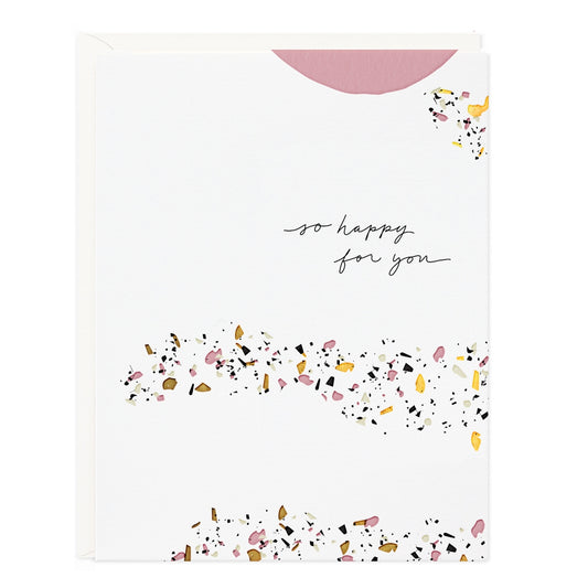 So Happy For You Congratulations or Wedding Terrazzo Card