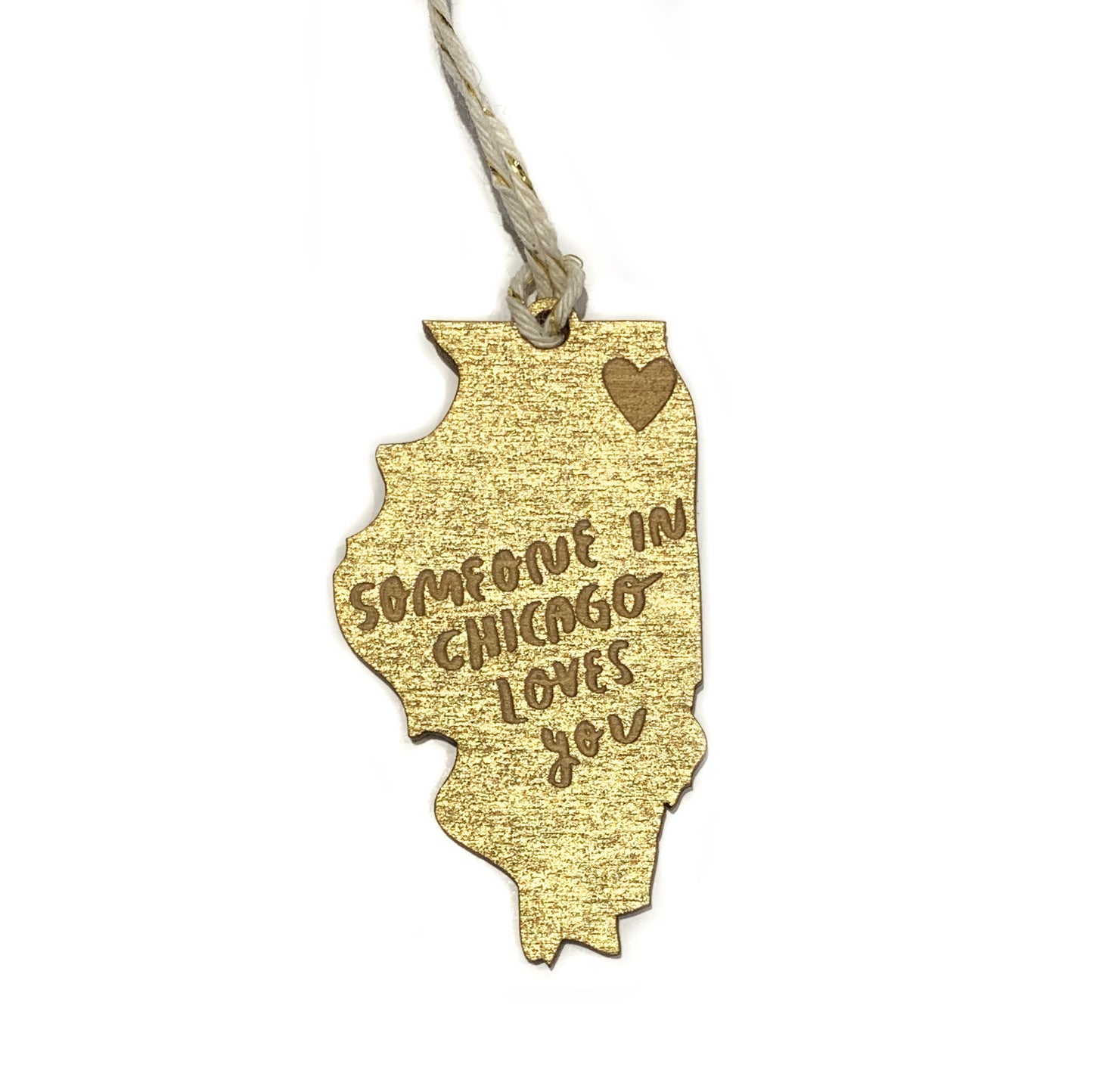 Someone in Chicago Loves You Illinois Wood Ornament