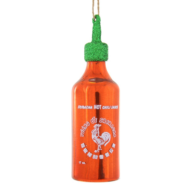 Sriracha Chili Hot Sauce Glass Holiday Ornament