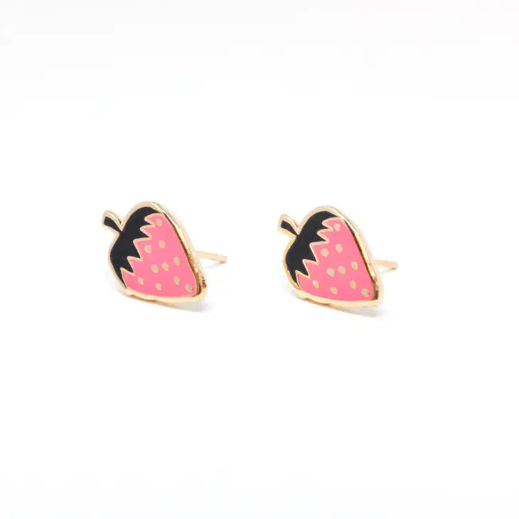 Strawberry Enamel Stud Earrings