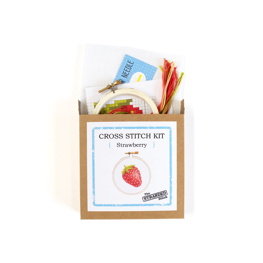 Cute Strawberry' Mini Cross Stitch Kit – The Make Arcade