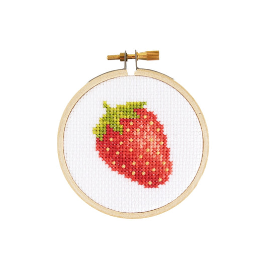 Strawberry 3" Mini Cross Stitch Kit