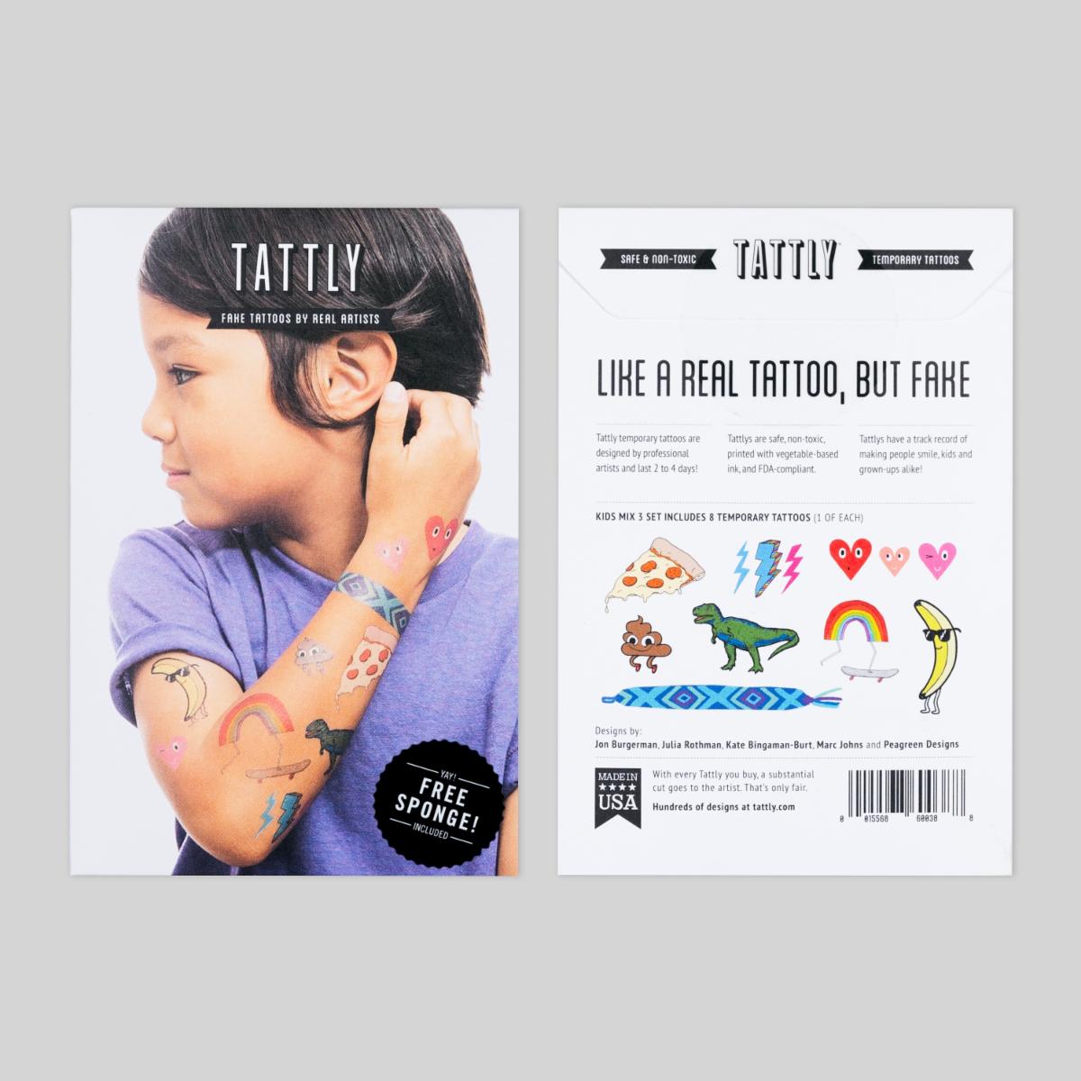 Tattly Kids Party Mix Temporary Tattoos (Pack of 8)