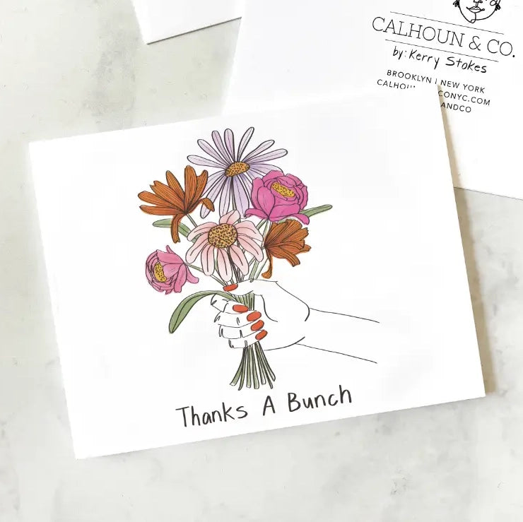 Thanks a Bunch Flowers Thank You Greeting Card