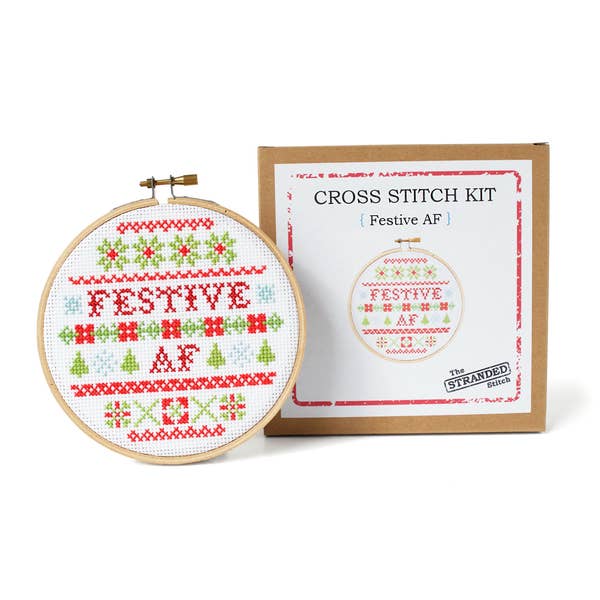 Festive AF Holiday 5" Cross Stitch Kit