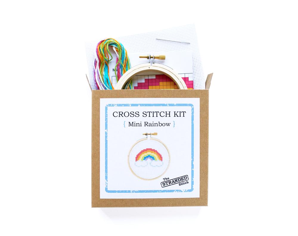 Rainbow 3" Mini Cross Stitch Kit