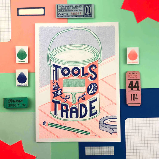Tools of the Trade 5.75" x 8.25" Risograph Print