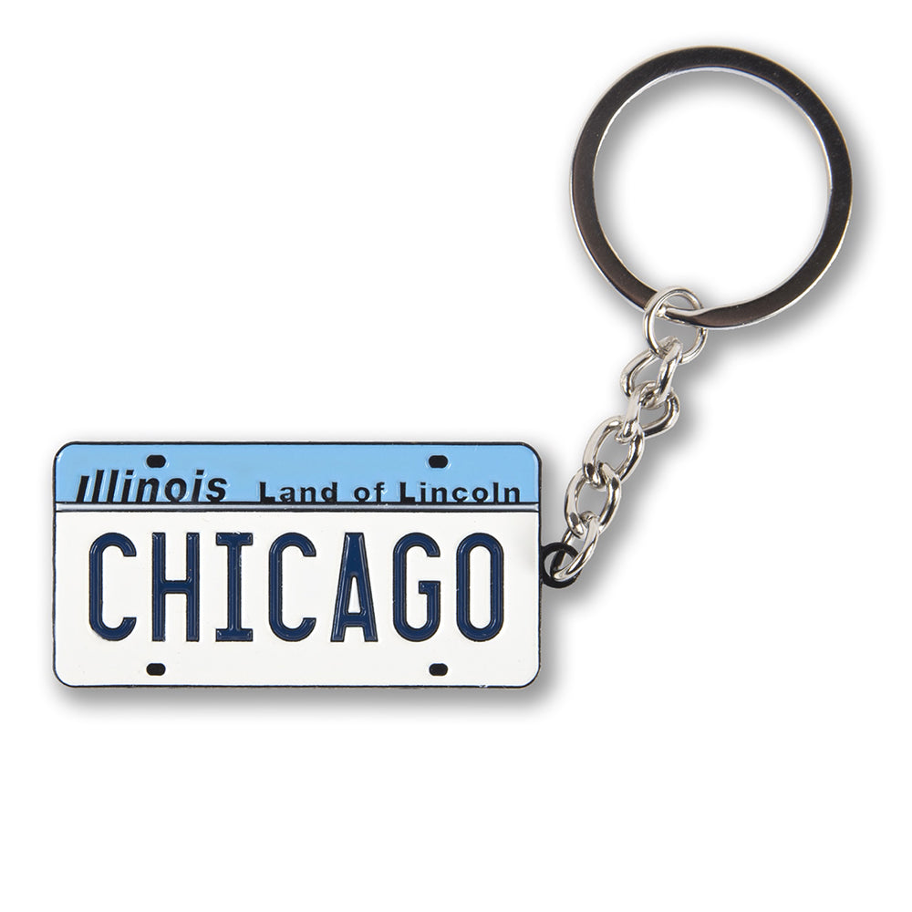 Vintage Illinois License Plate Keychain