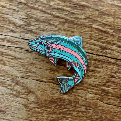 Rainbow Trout Fish Enamel Pin
