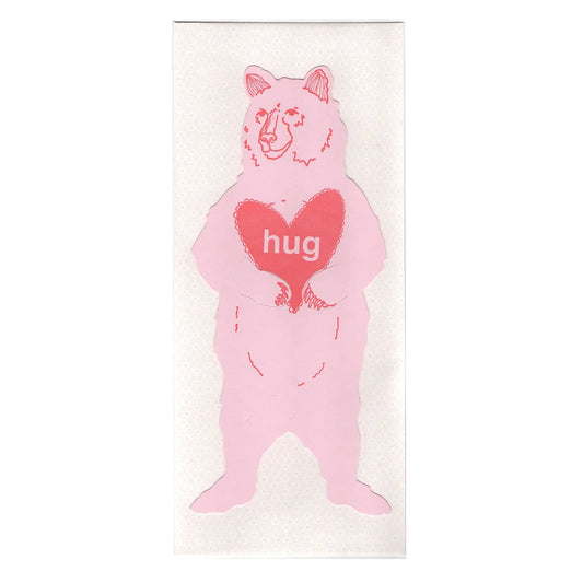 Pink Grizzly Bear Hug Valentine's Day Card