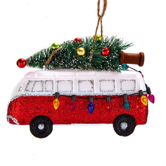 Van With Christmas Tree Ornament