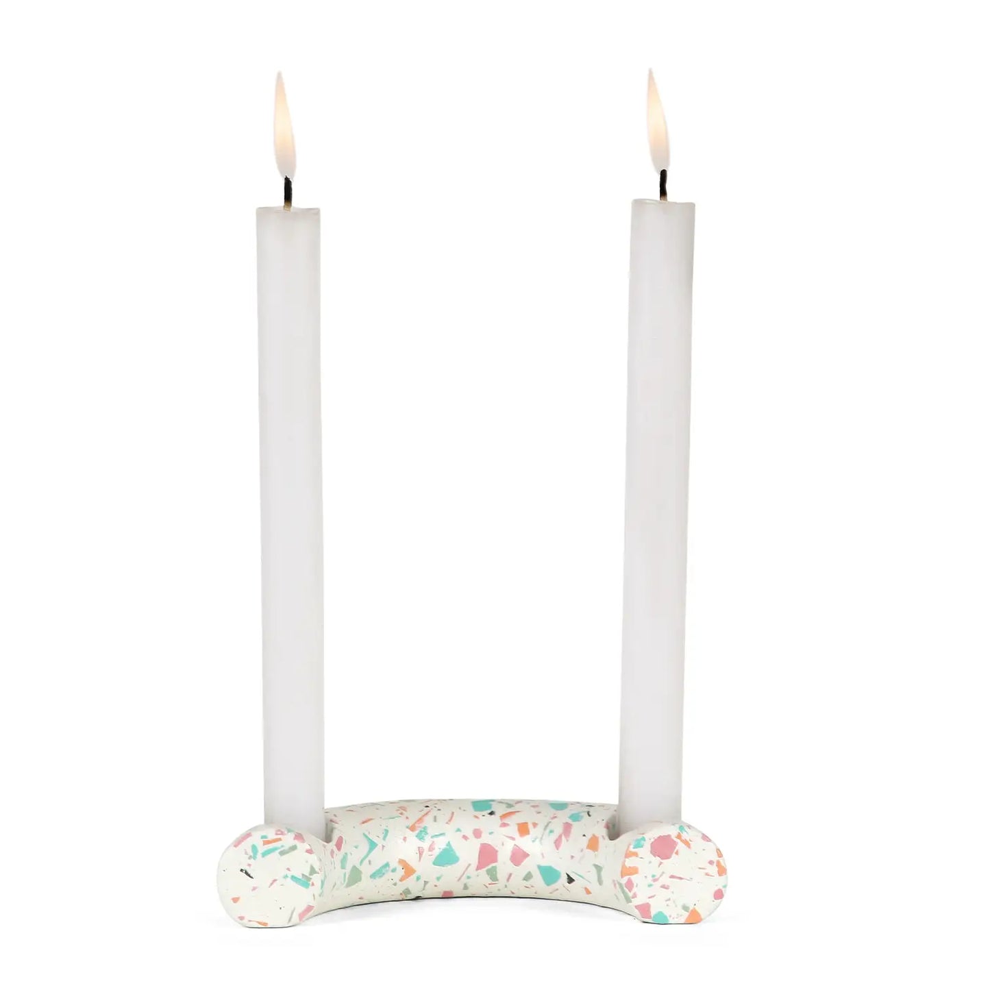 Modern C Shaped Concrete Taper Candle Holder