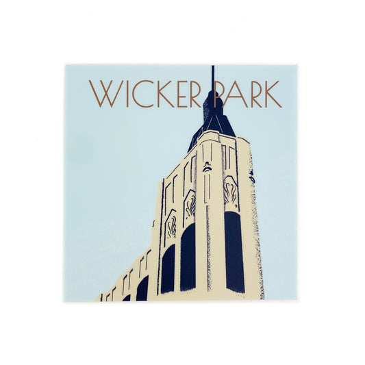 Wicker Park Chicago Robey Hotel 3" Square Sticker