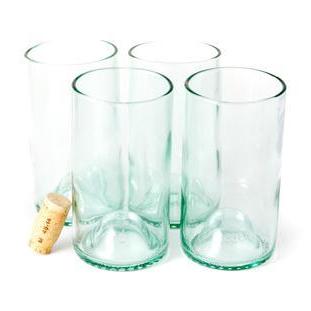 Recycled Wine Bottle Glasses (Set of 4)